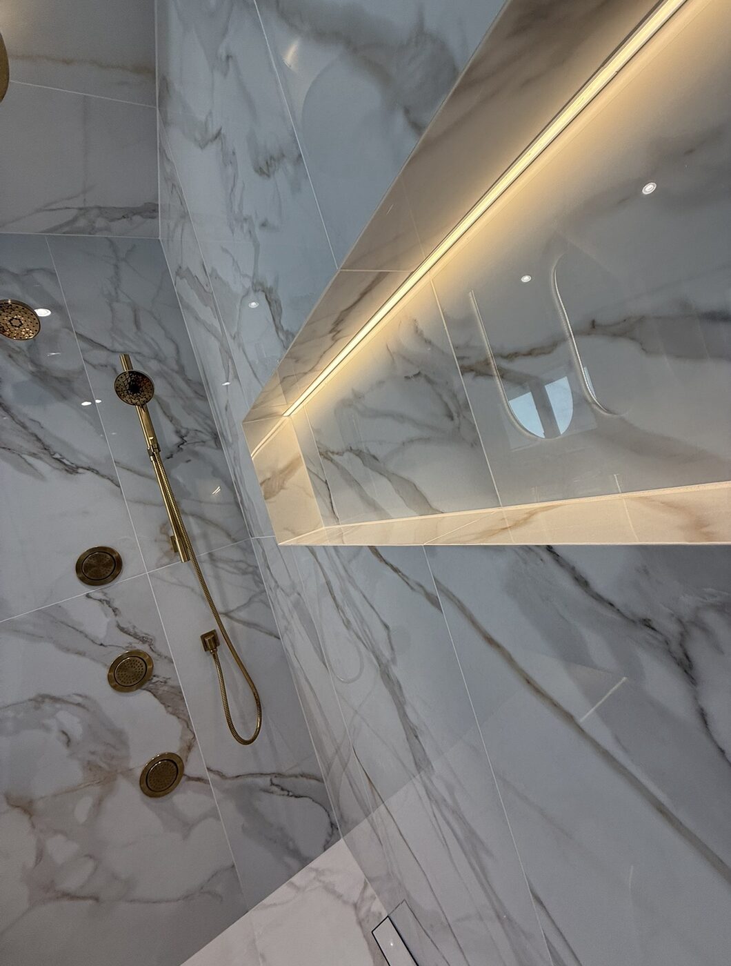 Shower Fixture Detail — Staten Island bathroom remodel